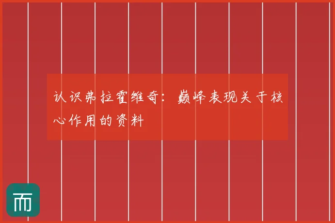 认识弗拉霍维奇：巅峰表现关于核心作用的资料